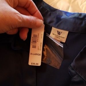 Worthington cobalt blue button down blouse.